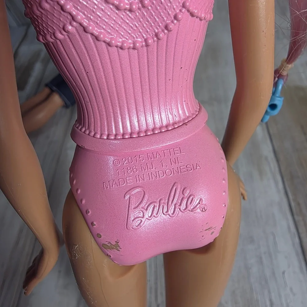 Mattel Barbie and Ken Doll Set Pink Hair Mermaid Bodice & Denim Trunks HJT10